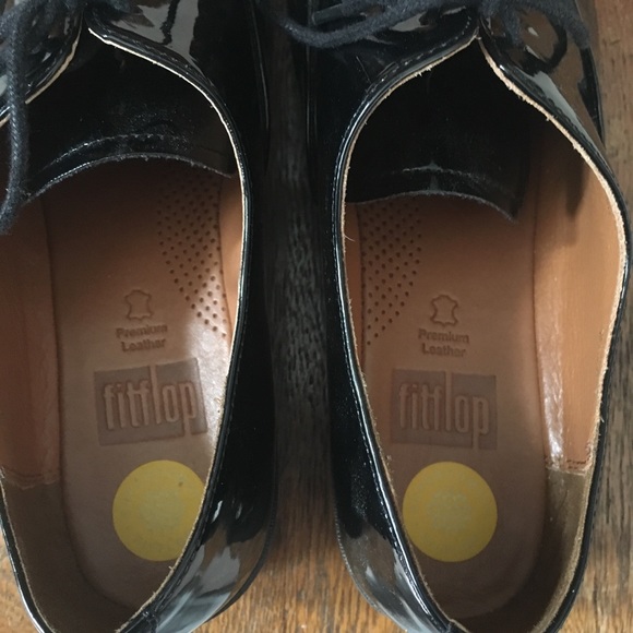 Fitflop F-POP Oxford Sneakers in Shiny Black - Picture 6 of 8